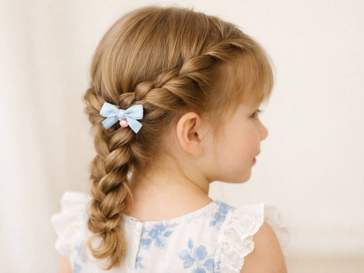 צמה עדינה ומסודרת לילדה לאירוע משפחתי, נוחה ומתאימה לגיל צעיר