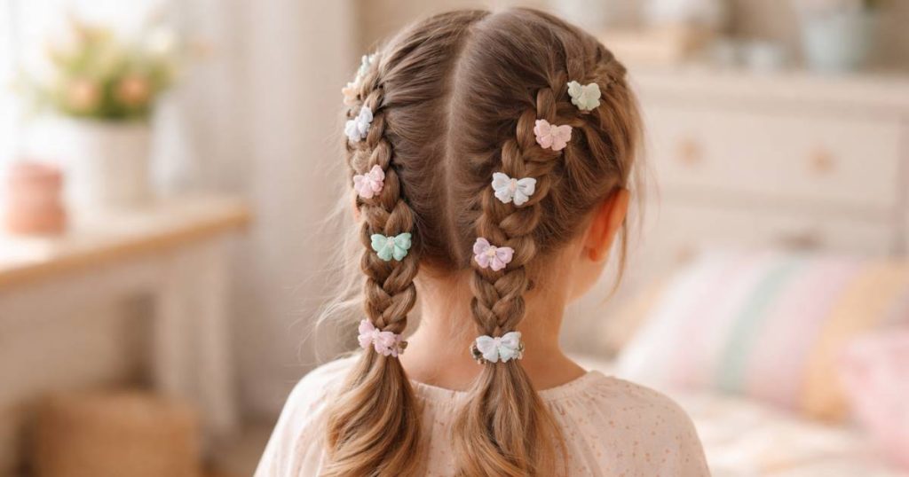 צמות ליום הולדת לילדות בעיצוב חגיגי ועדין, מותאמות לילדות ונוחות לאורך כל האירוע