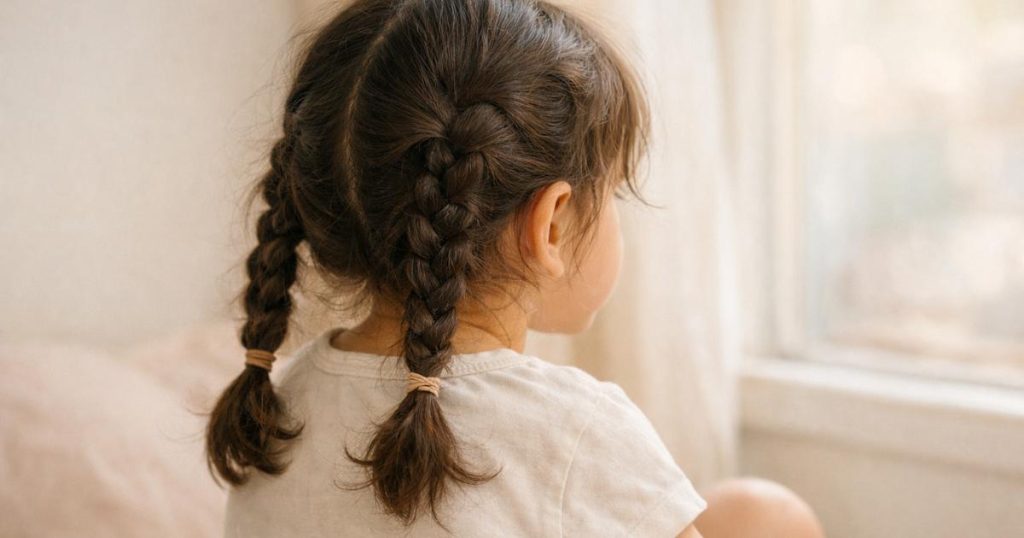 צמות עדינות לילדה קטנה – מראה טבעי ונוח שממחיש כמה זמן מחזיקות צמות לילדים